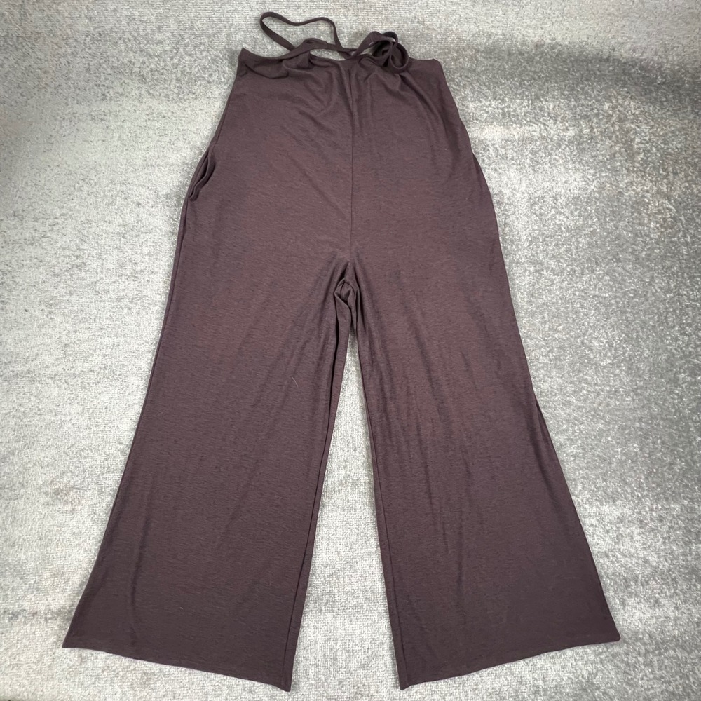 Fabletics Cloud Jersey Wide Leg Jumpsuit Plum Crisscross Back Athliesure XXL
